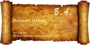 Balean Alexa névjegykártya